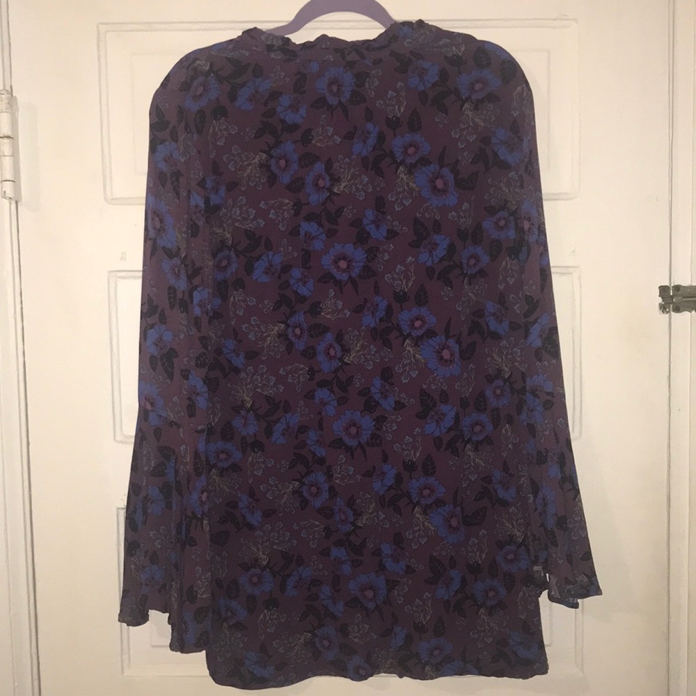 Button down purple & blue Free People Dress - Picture 6 of 6